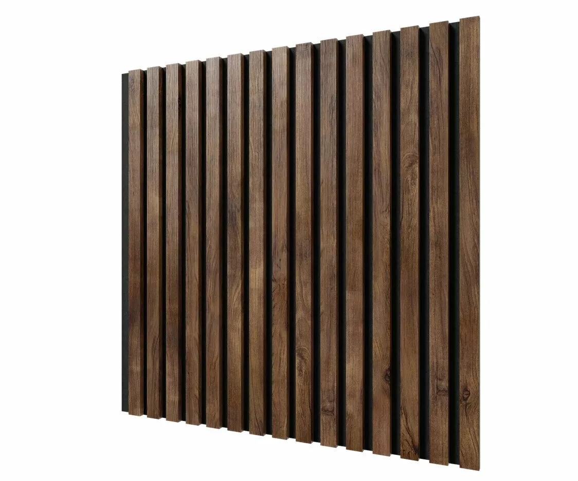 МДФ стеновая панель акустическая Cosca Decor Сканди Дуб Старинный Натуральный черный войлок 600×600×19